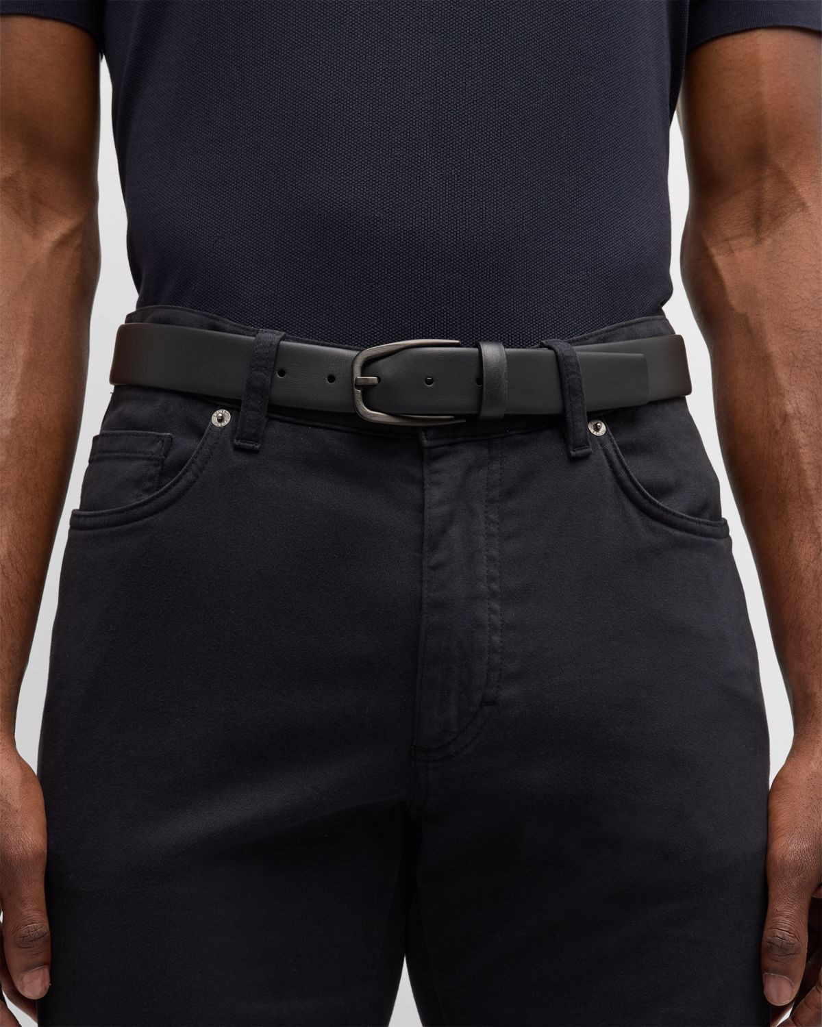 ZEGNA Men 's Smooth Calfskin Belt