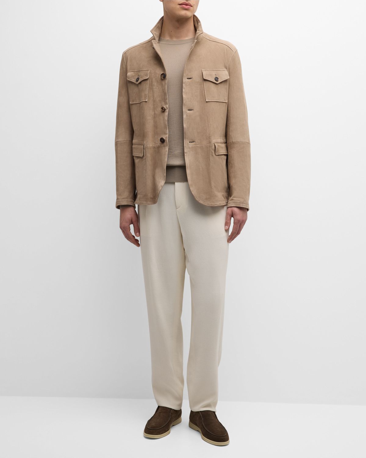 Giorgio Armani Men 's Pleated Wool-Blend Suit Pants