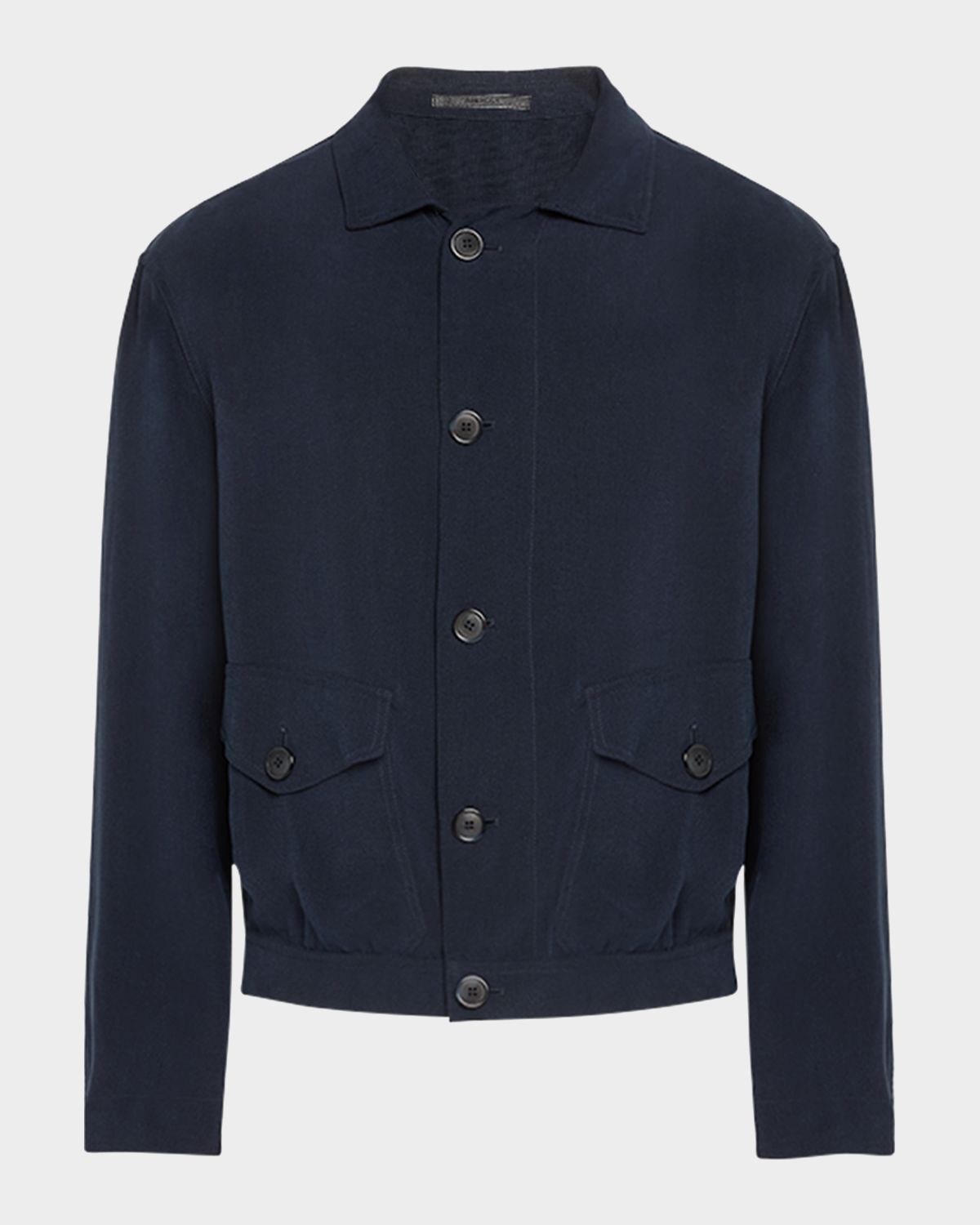 Giorgio Armani Men 's Cupro Jacket with Flap Pockets