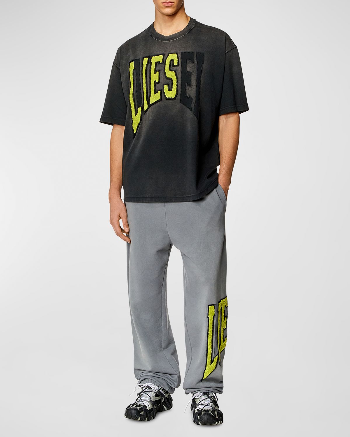 Diesel Men 's T-WASH-N Logo Applique T-Shirt