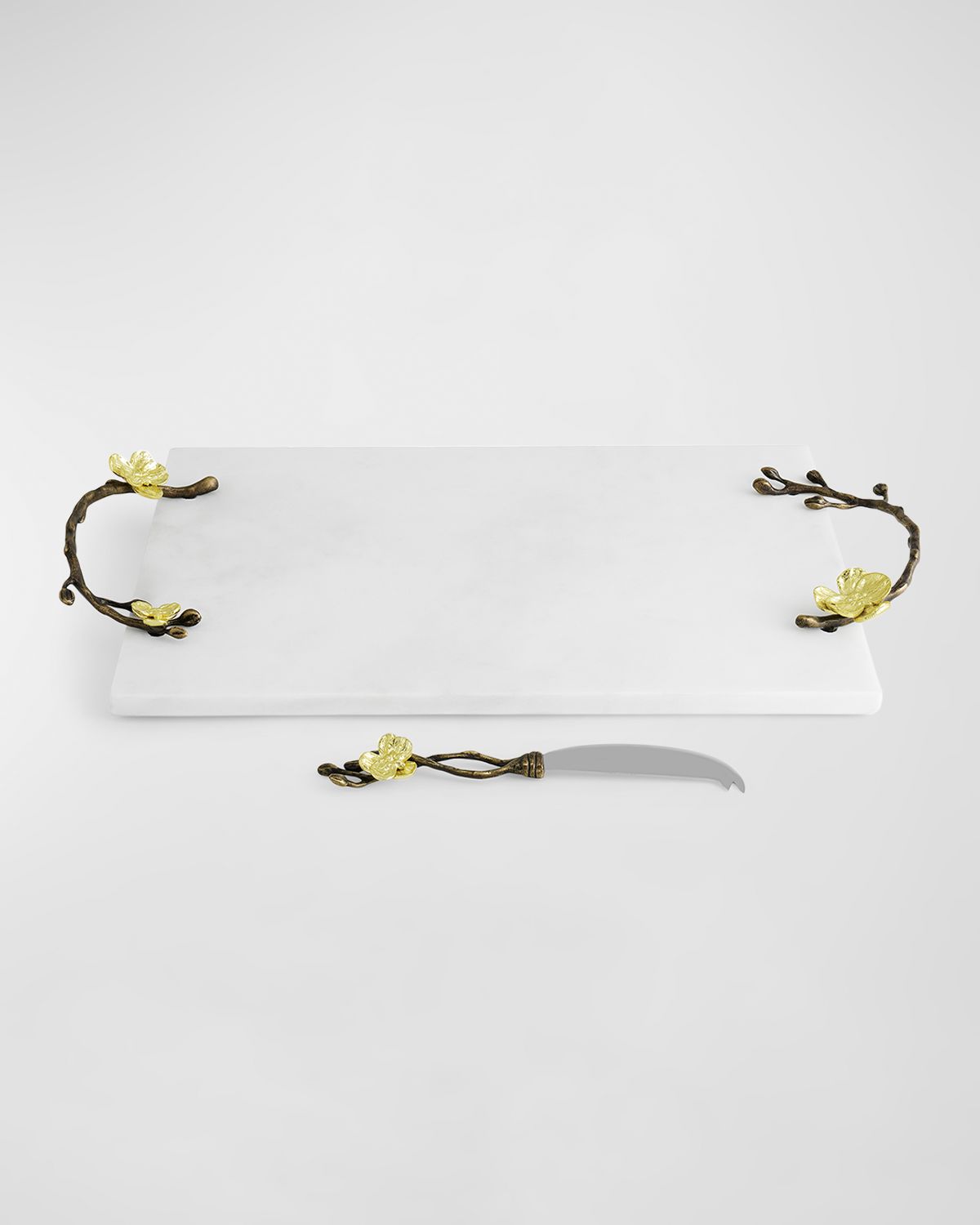 Michael Aram Gold Orchid Cheeseboard with Knife