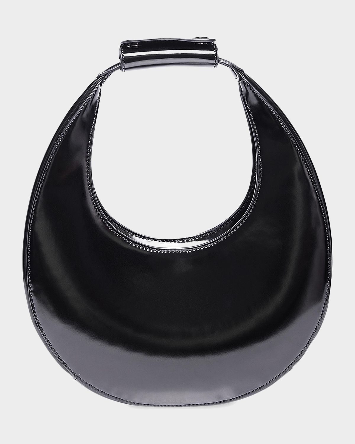 STAUD Mini Moon Leather Top-Handle Bag