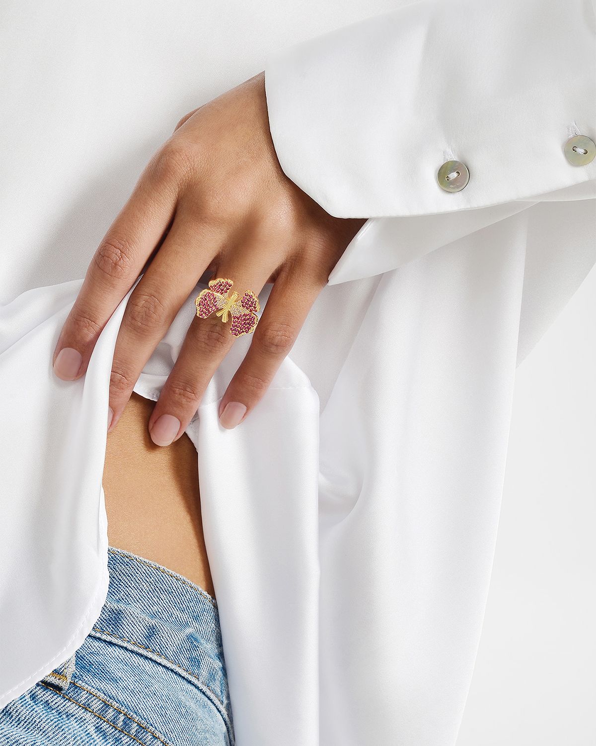 Anabel Aram Jewelry Cubic Zirconia Butterfly Ring