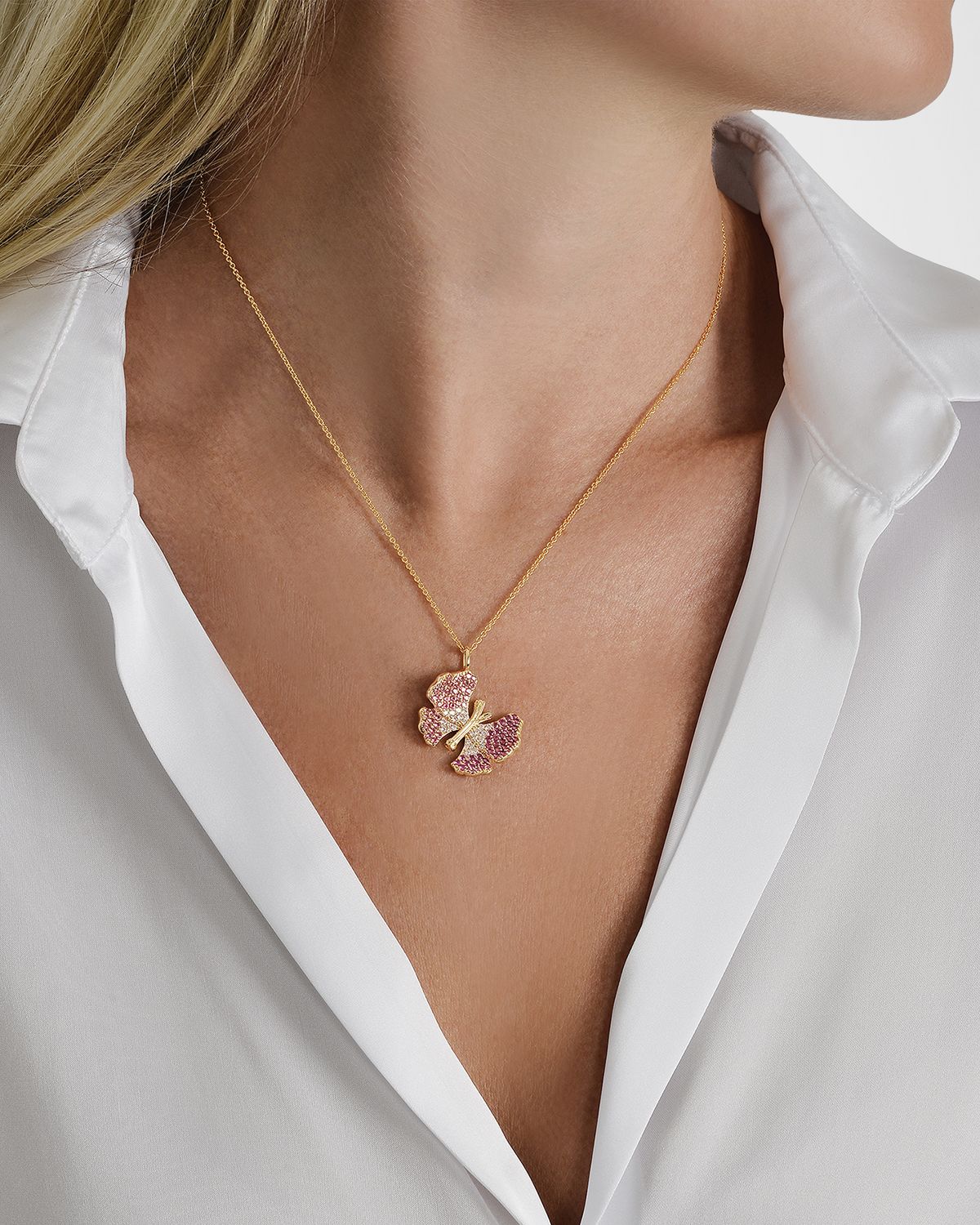 Anabel Aram Jewelry Cubic Zirconia Butterfly Necklace