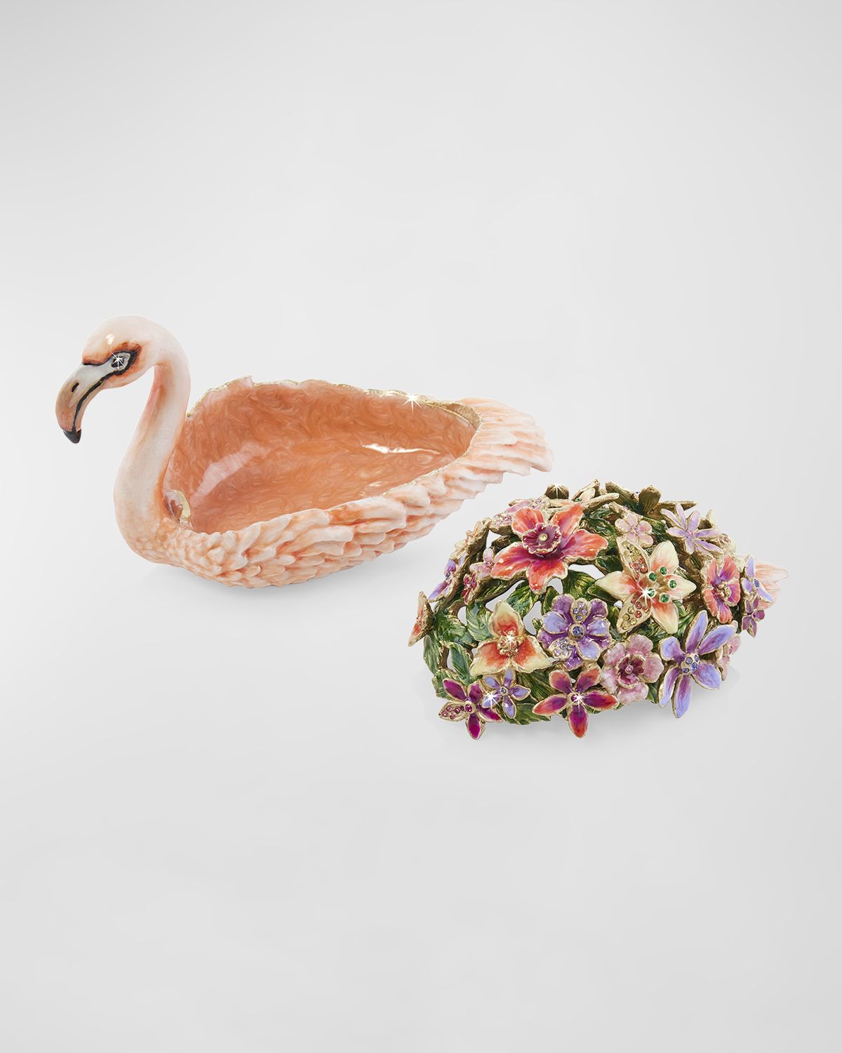 Jay Strongwater Floral Flamingo Box