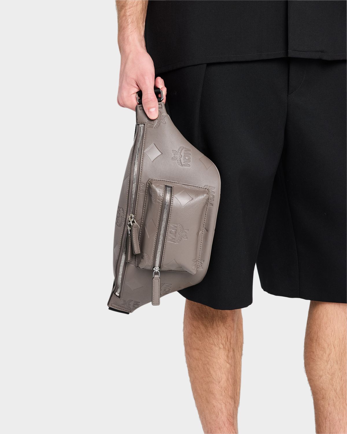 MCM Men 's Fursten Visetos Monogram Leather Belt Bag