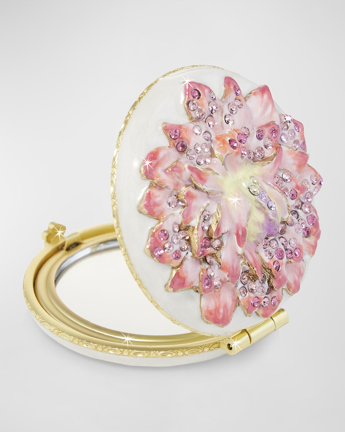 Jay Strongwater Dahlia Compact Mirror