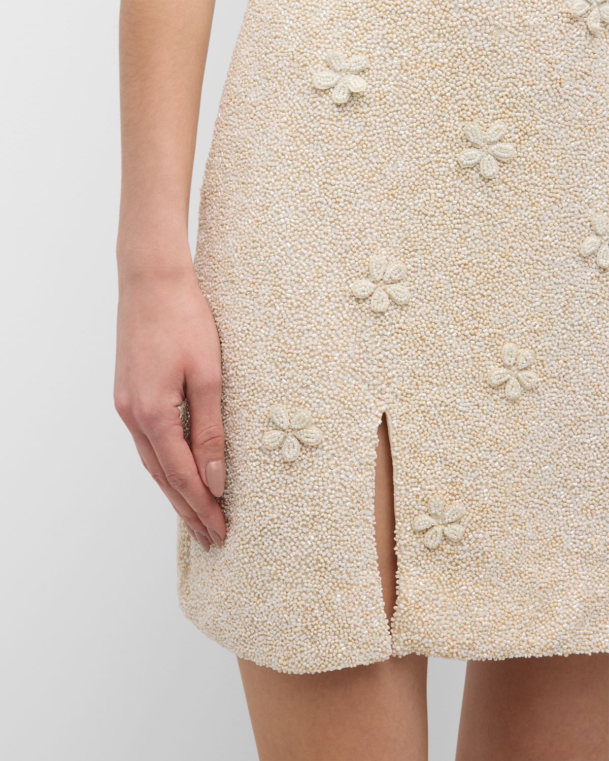 STAUD Le Sable Beaded Square-Neck Mini Dress | Thumbnail 5