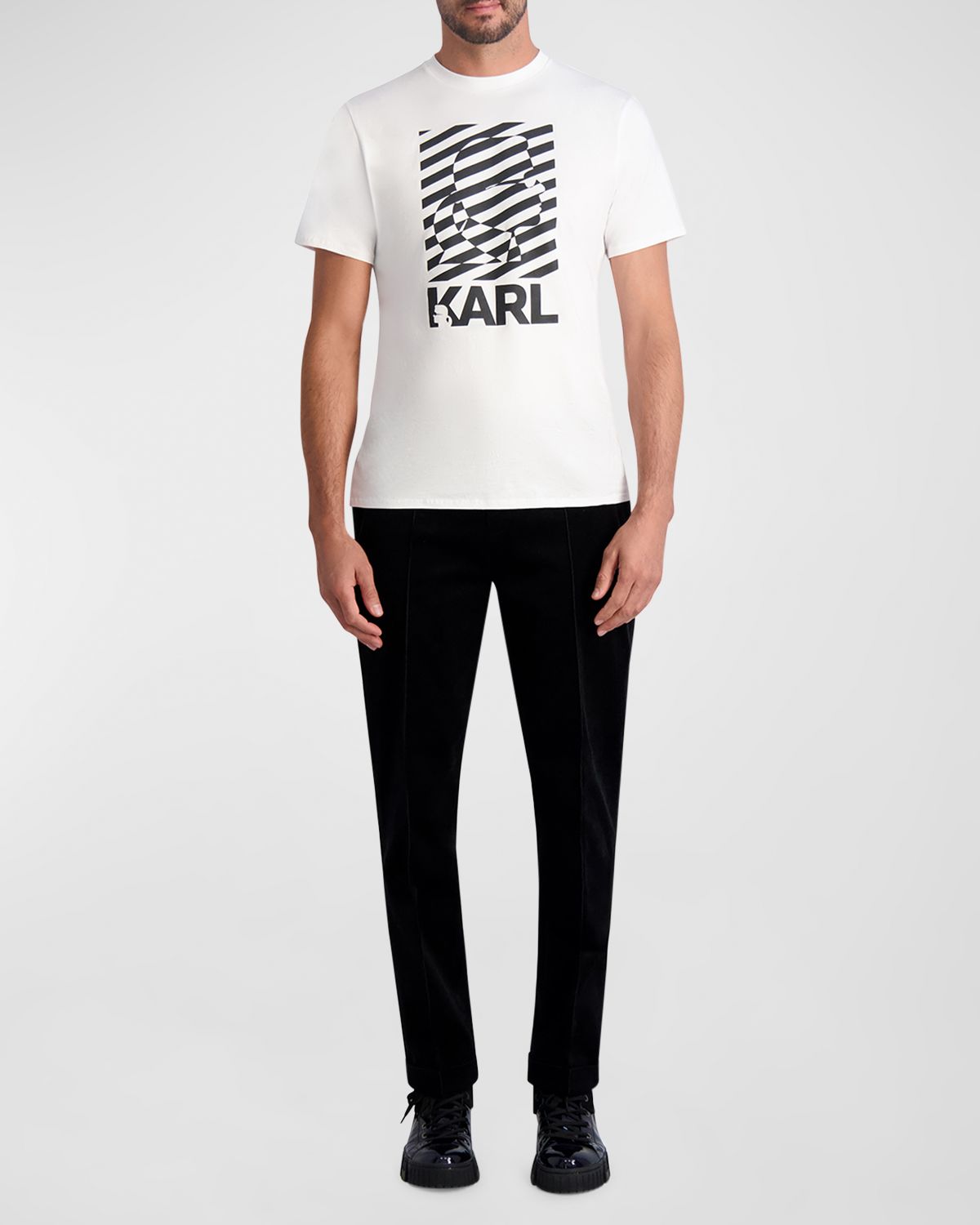 Karl Lagerfeld Paris Men 's Belted Pintuck Corduroy Pants