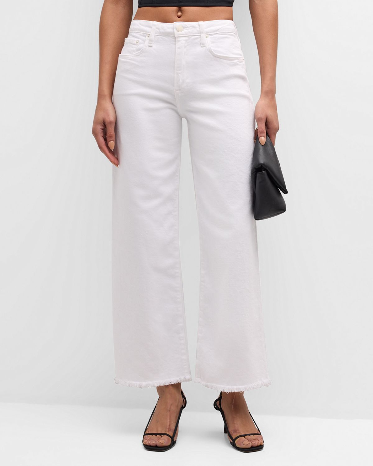 SIMKHAI Jude High-Rise Cropped Wide-Leg Denim Pants
