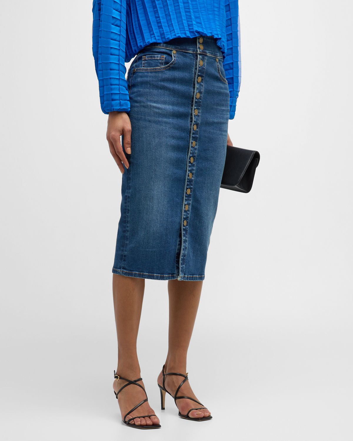 Ramy Brook Karter Denim Midi Skirt