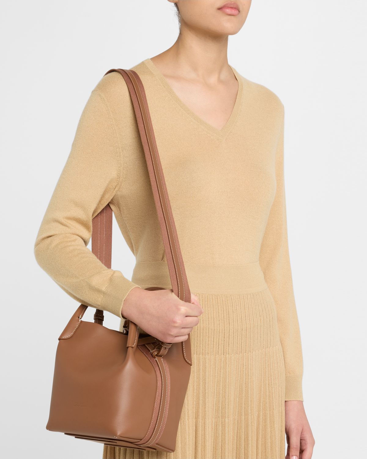 Loro Piana Bale Leather Top-Handle Bag