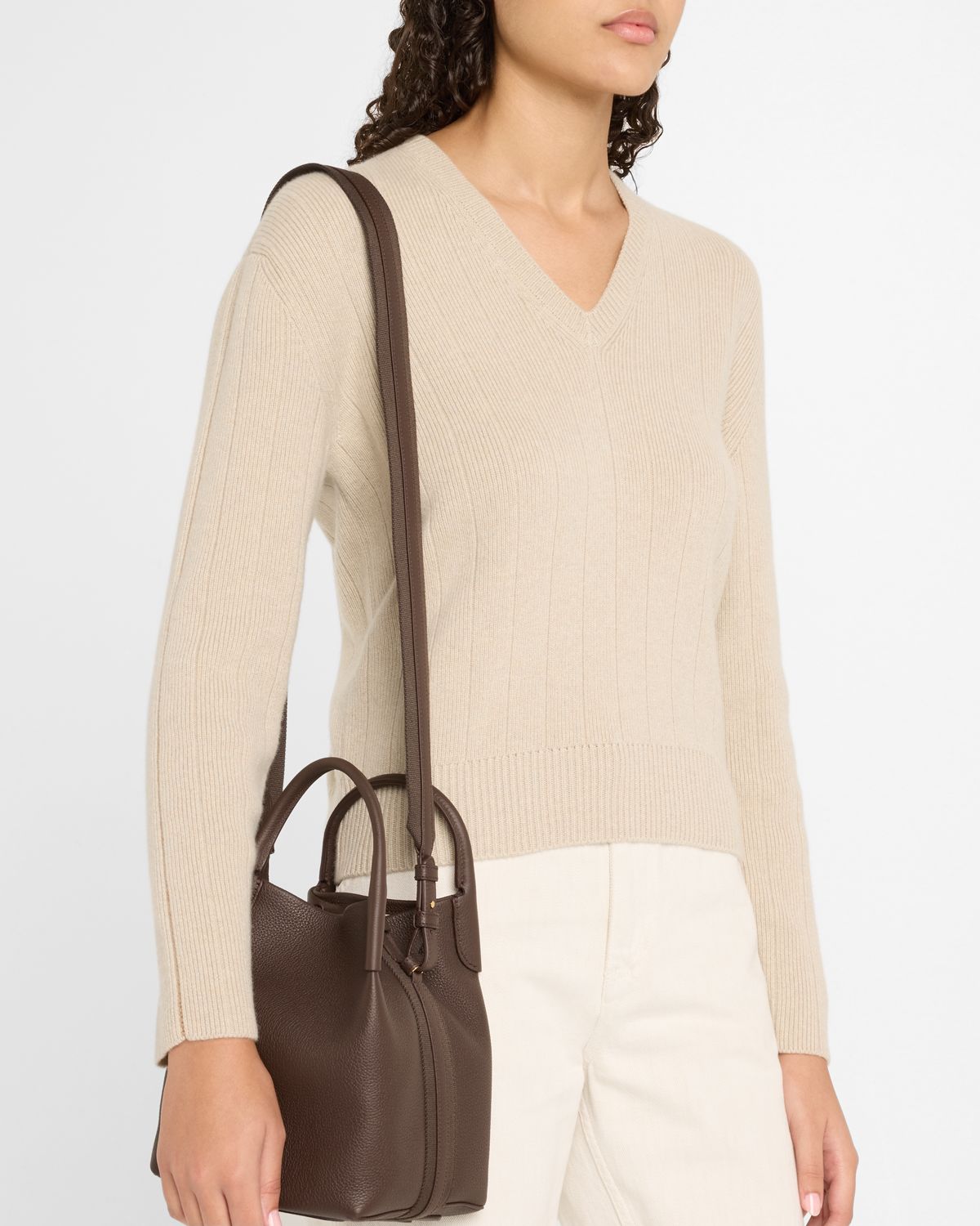 Loro Piana Bale Small Leather Top-Handle Bag