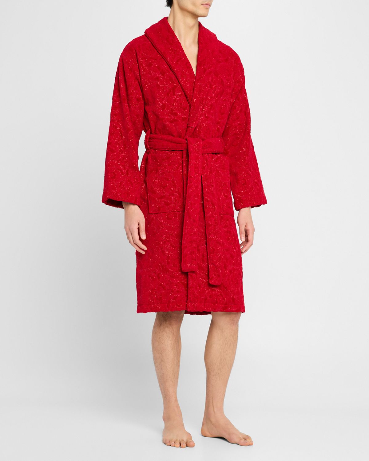 Versace Men 's Cotton Barocco Bathrobe