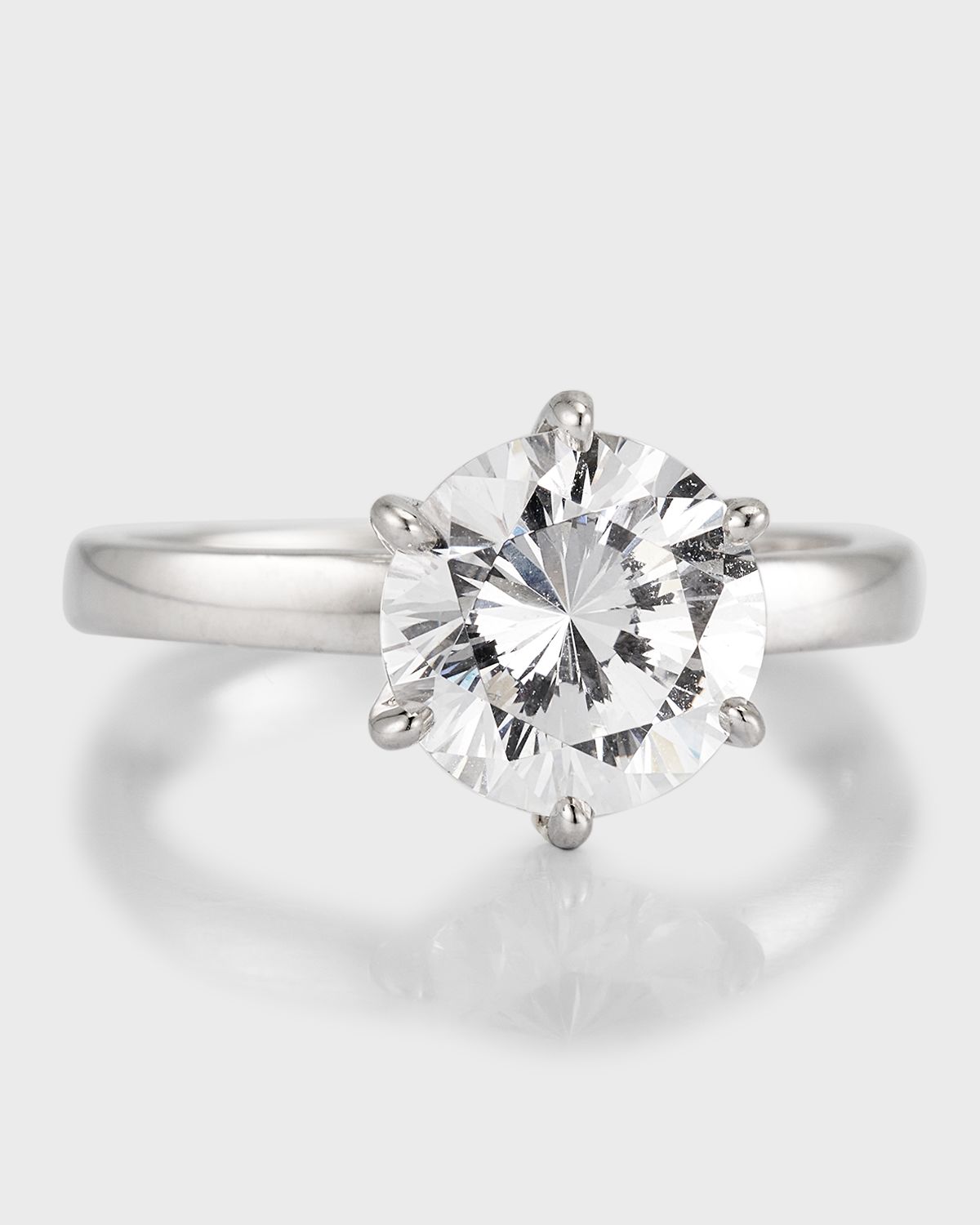 Fantasia by DeSerio Cubic Zirconia Solitaire Ring in 6 Prong Basket