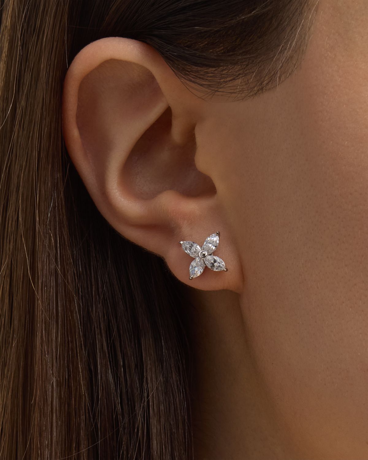 Fantasia by DeSerio Small Marquise Cubic Zirconia Earring, Single