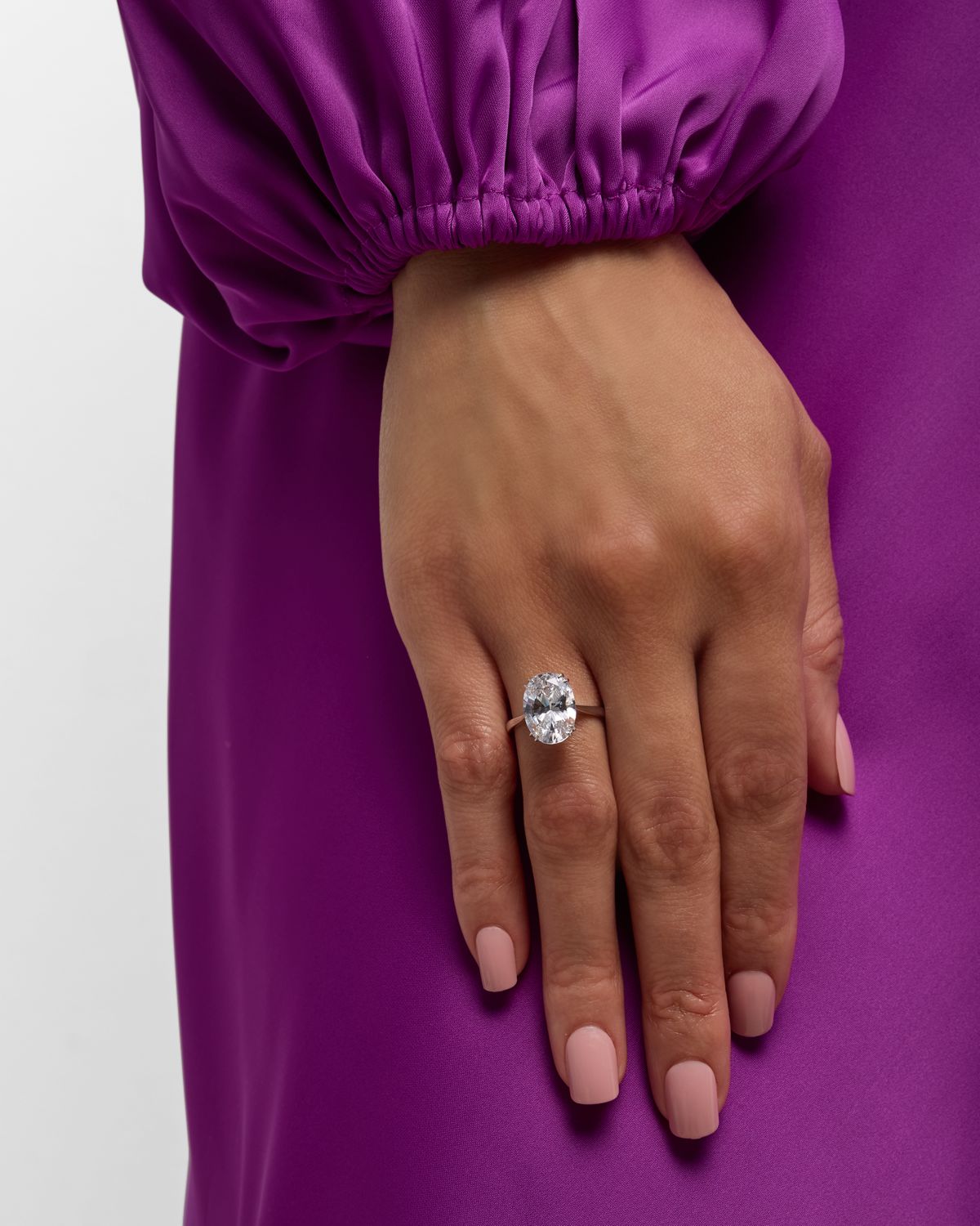 Fantasia by DeSerio Cubic Zirconia Oval Solitaire Ring