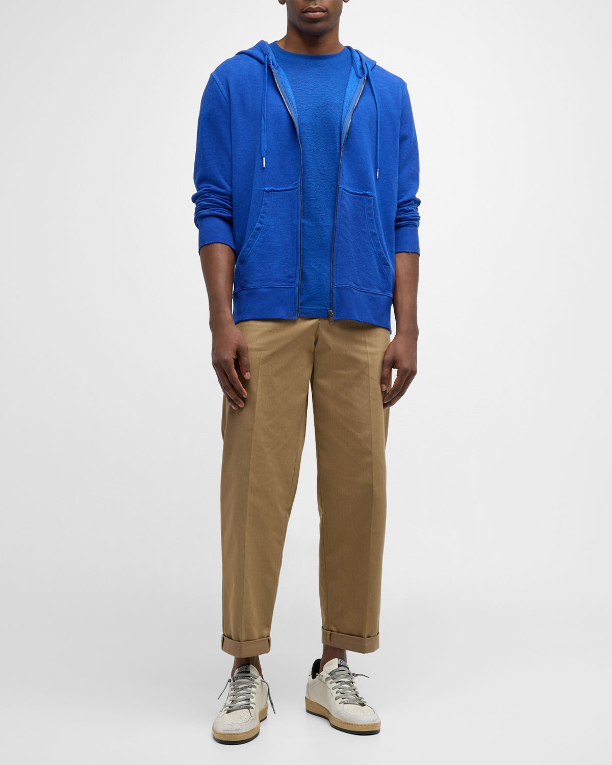 Golden Goose Men 's Journey Logo Zip Hoodie