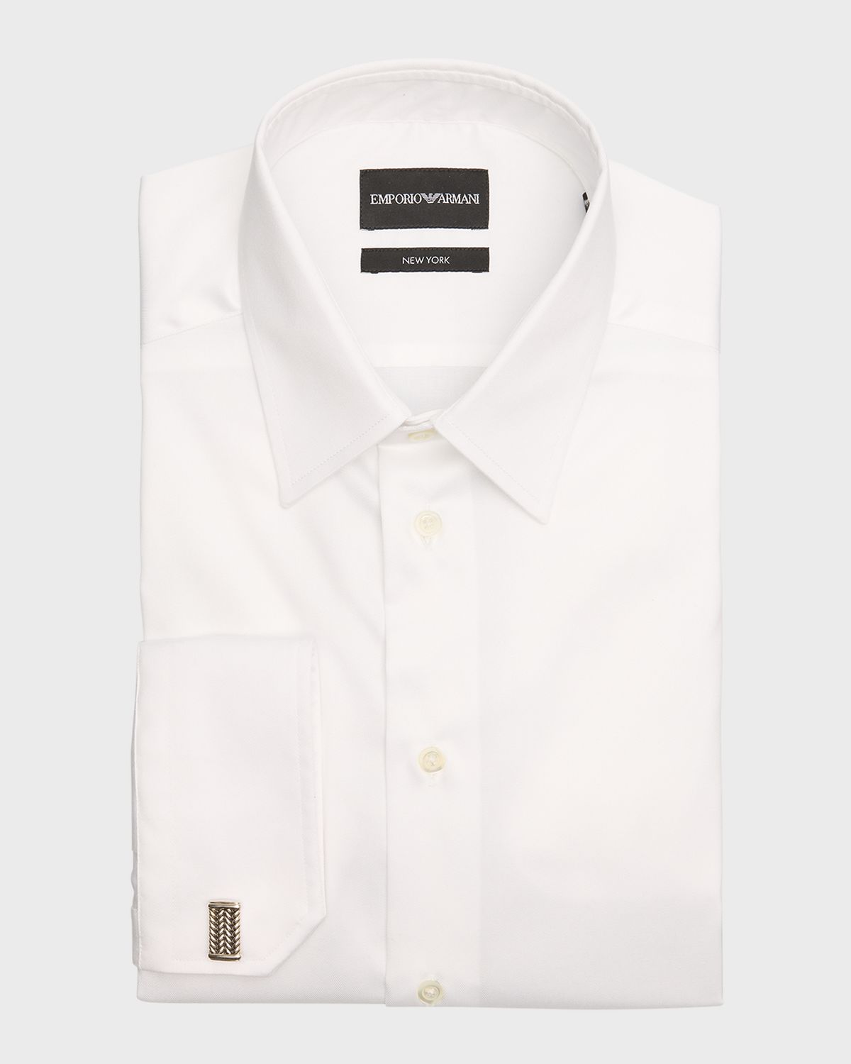 Emporio Armani Men 's Cotton-Stretch French Cuff Dress Shirt | Thumbnail 3 Emporio Armani Men 's Cotton-Stretch French Cuff Dress Shirt | Thumbnail 3