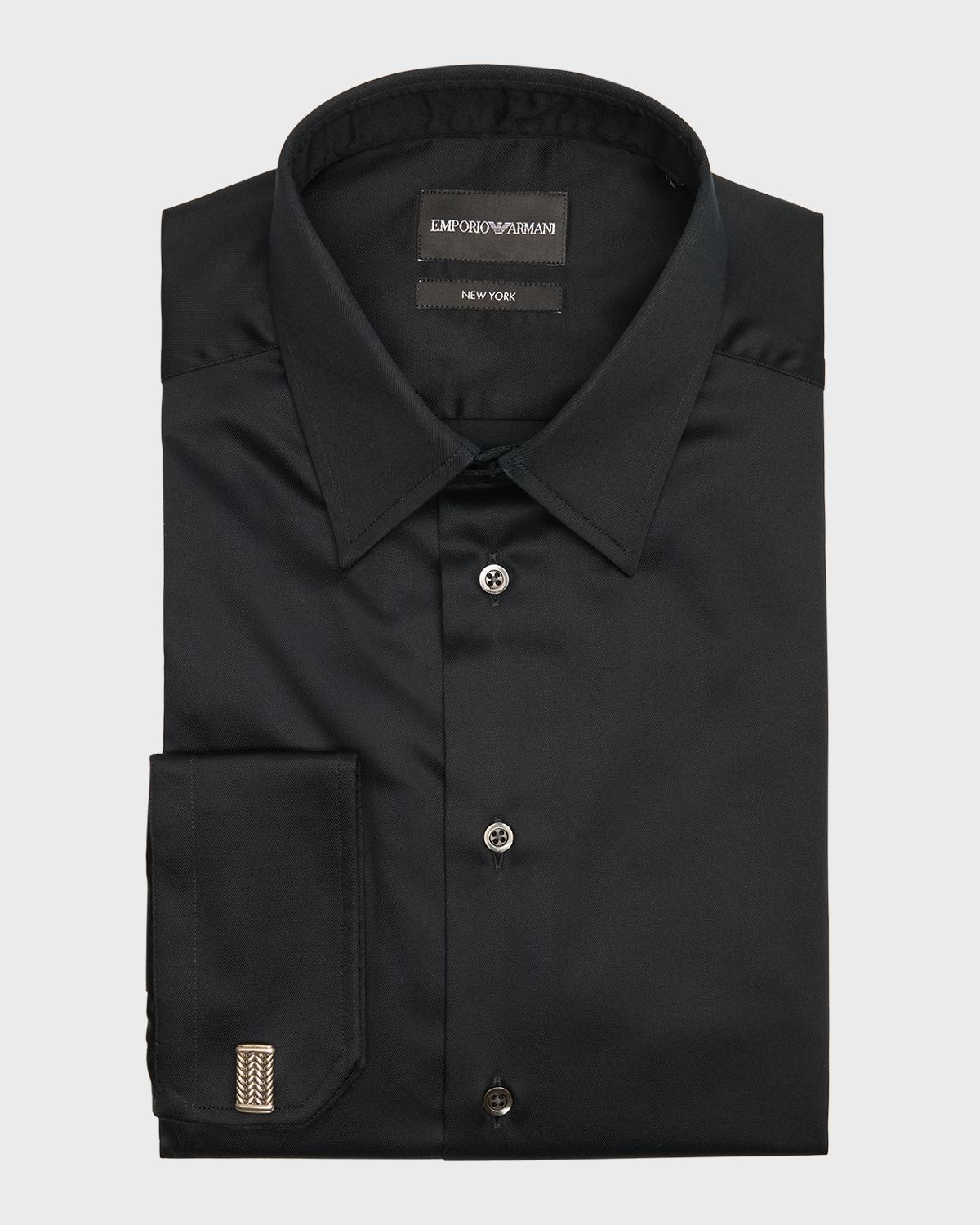 Emporio Armani Men 's Cotton-Stretch French Cuff Dress Shirt