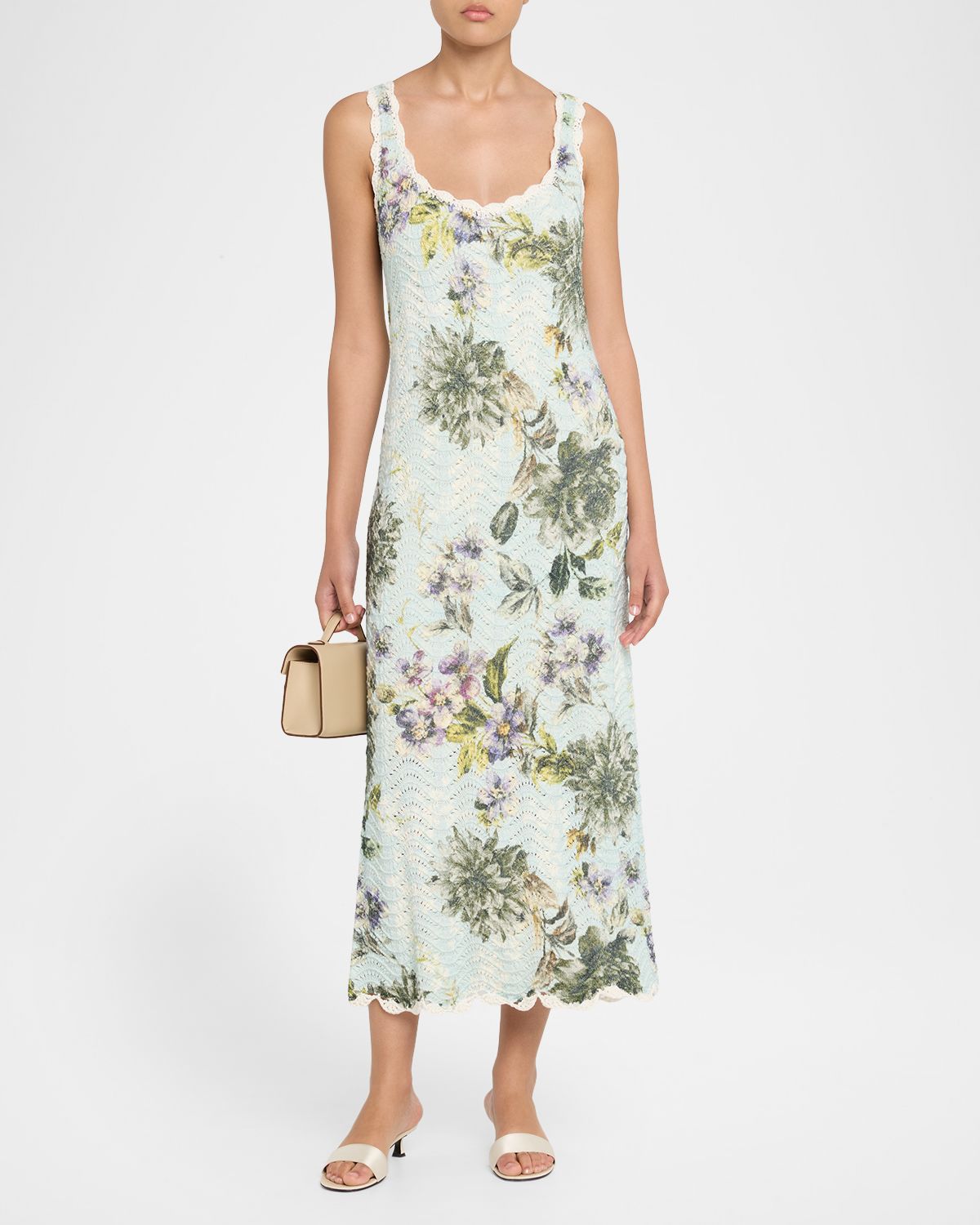 Cara Cara Orel Floral Crochet Knit Sleeveless Maxi Dress