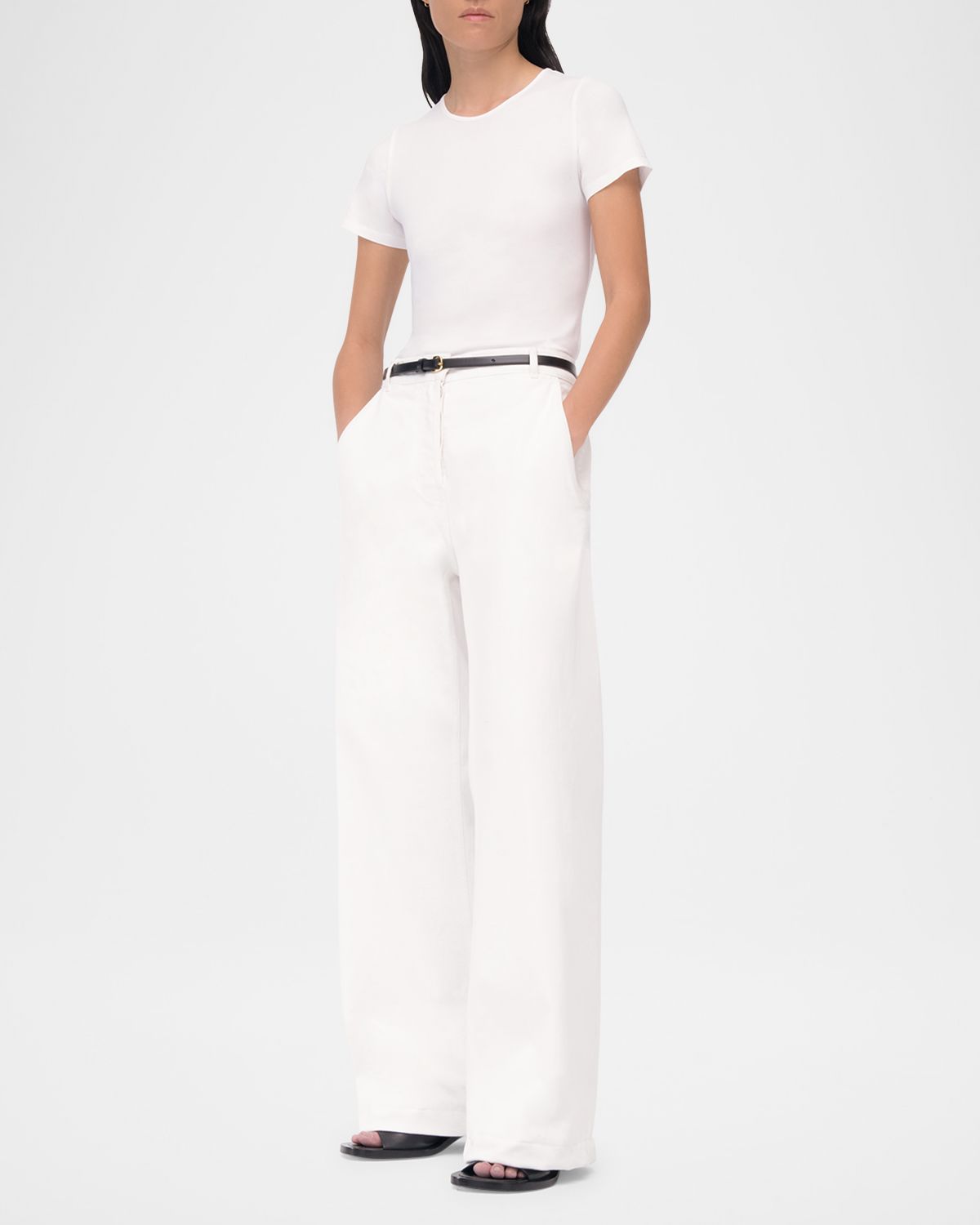 Another Tomorrow Carpenter Denim Wide-Leg Pants