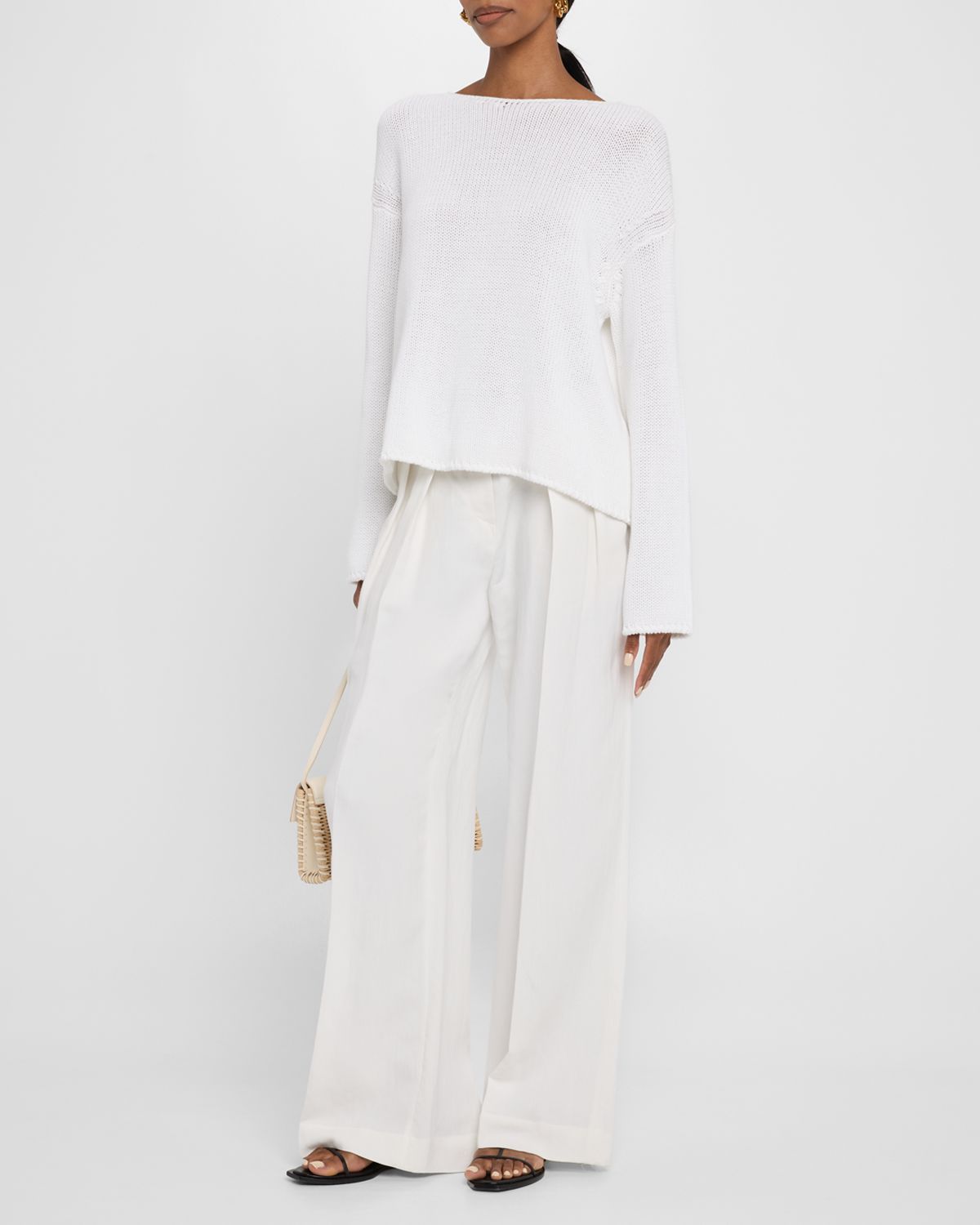 Another Tomorrow Draped Knit Sweater