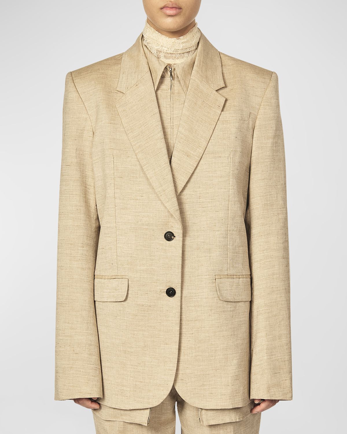 INTERIOR The Jareth Linen-Blend Suit Jacket