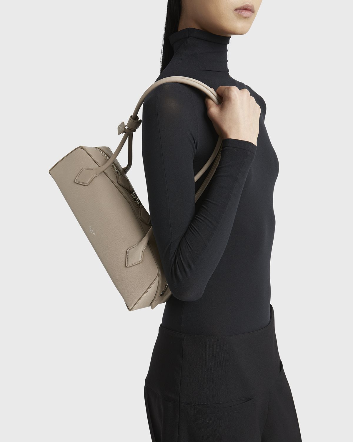 ALAIA Le Teckel Medium Shoulder Bag in Goatskin