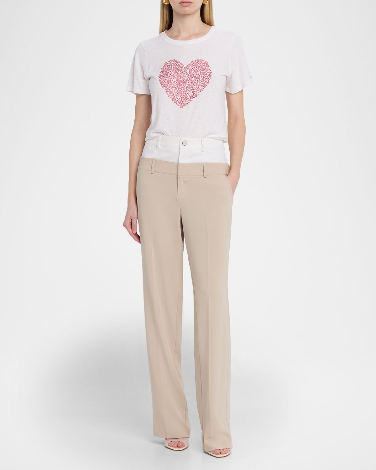 Cinq a Sept Dionne Mixed Media Straight-Leg Pants