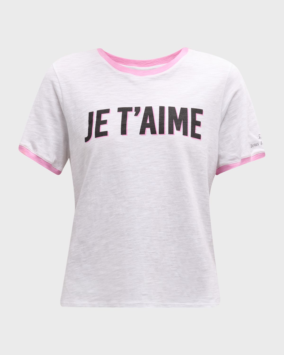 Cinq a Sept Two-Tone Je T 'aime Short-Sleeve Cotton T-Shirt