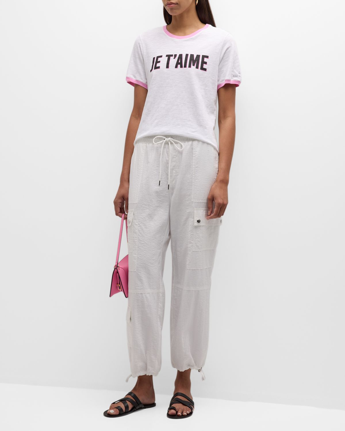 Cinq a Sept Two-Tone Je T 'aime Short-Sleeve Cotton T-Shirt | Thumbnail 3 Cinq a Sept Two-Tone Je T 'aime Short-Sleeve Cotton T-Shirt | Thumbnail 3