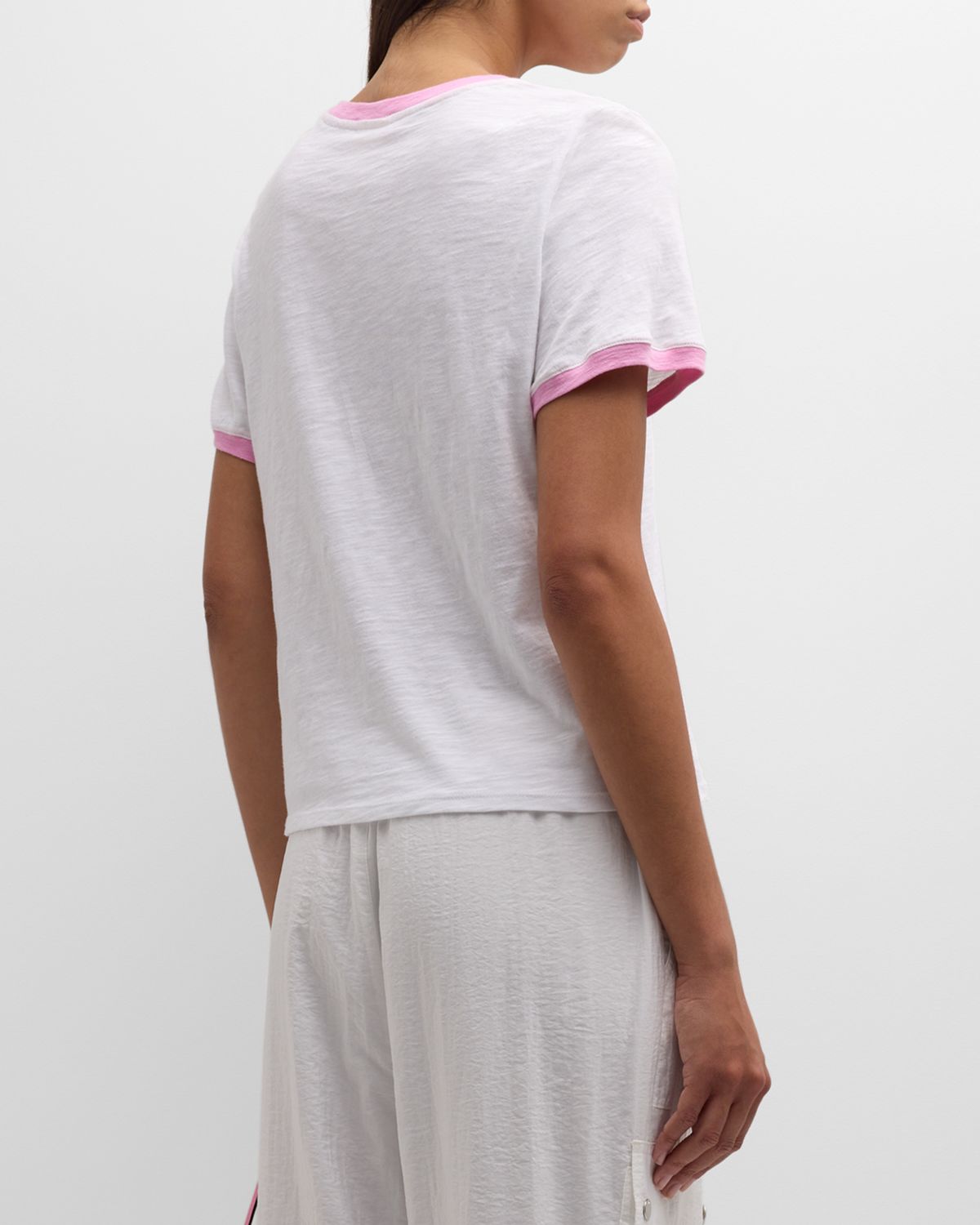 Cinq a Sept Two-Tone Je T 'aime Short-Sleeve Cotton T-Shirt | Thumbnail 6 Cinq a Sept Two-Tone Je T 'aime Short-Sleeve Cotton T-Shirt | Thumbnail 6