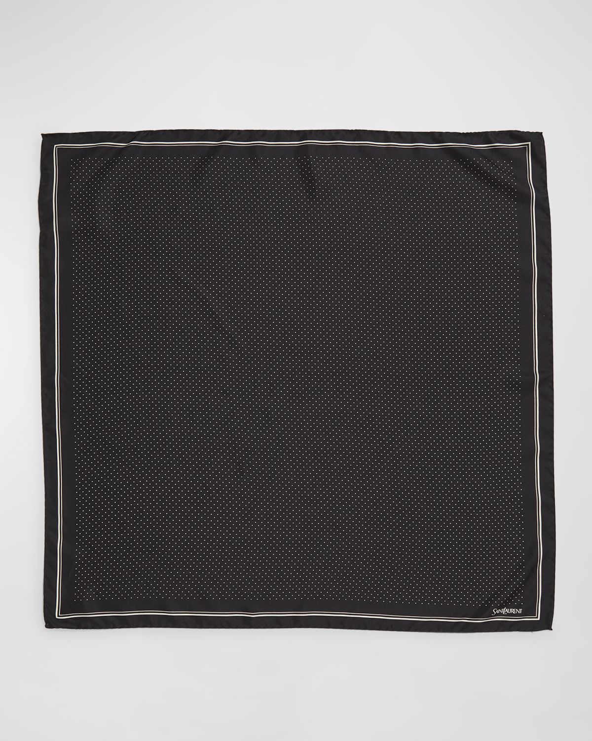 Saint Laurent Mini Polka-Dot Silk Square Scarf