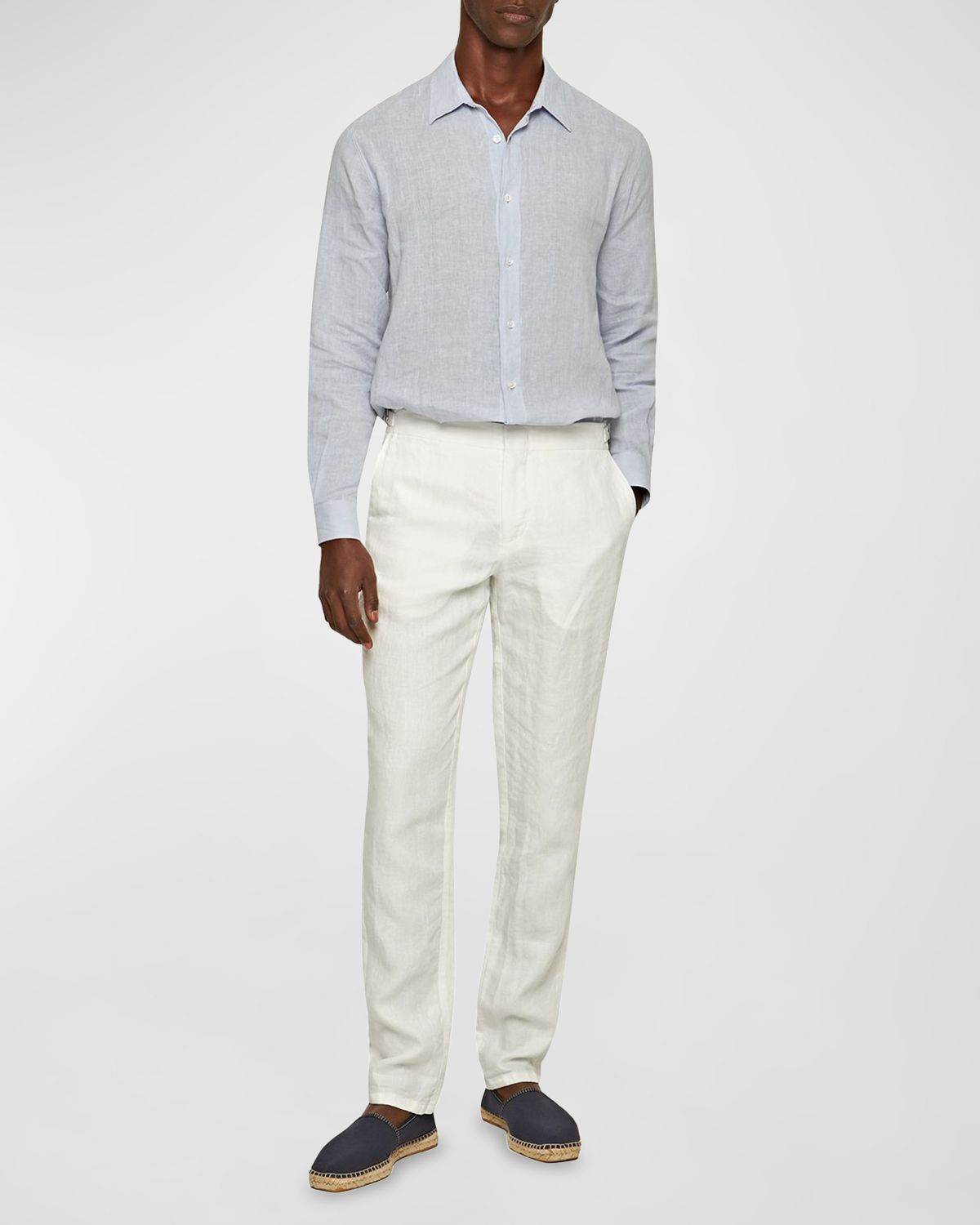 Orlebar Brown Men 's Griffon Tailored Linen Pants