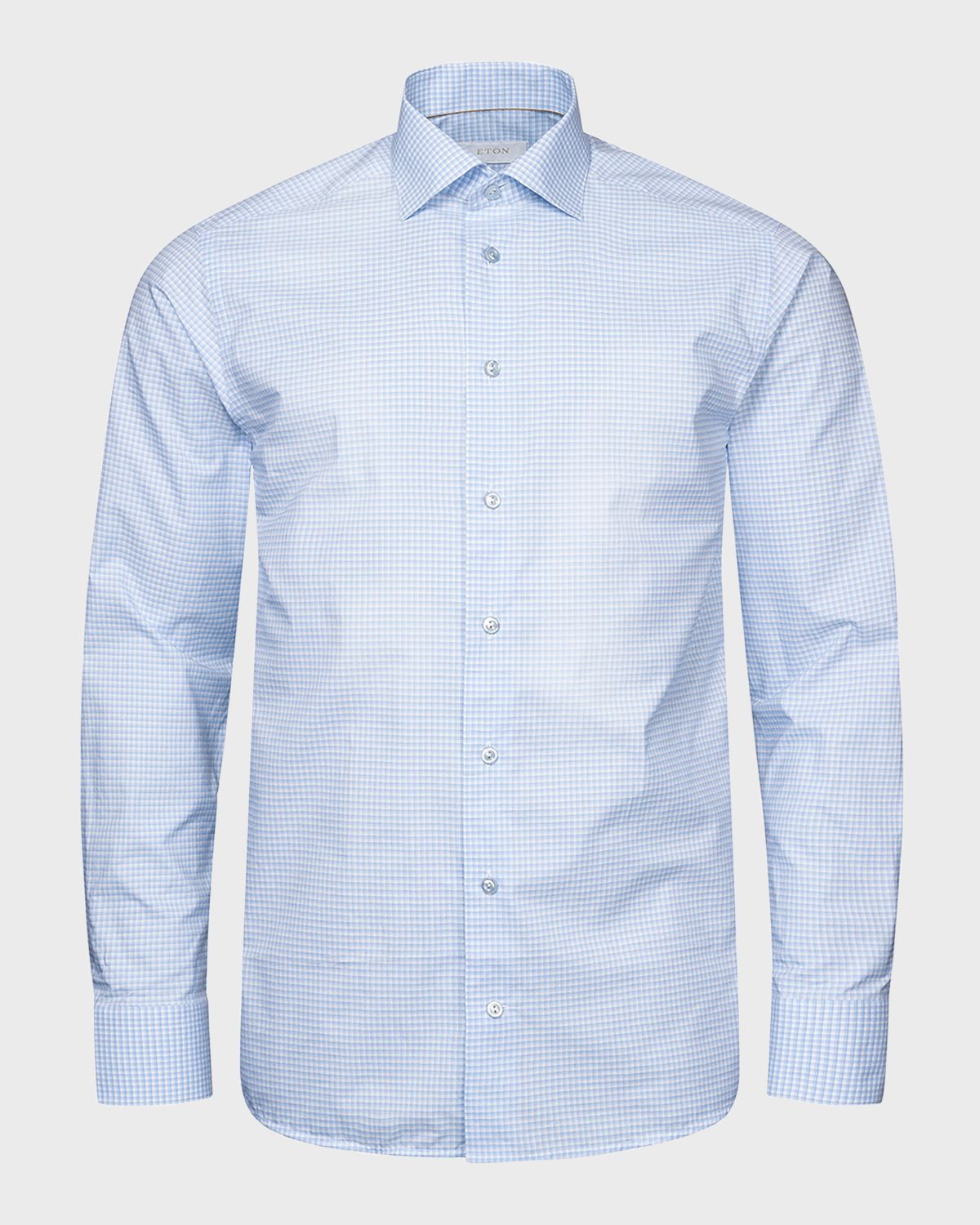 Eton Men 's Contemporary Check Elevated Poplin Shirt