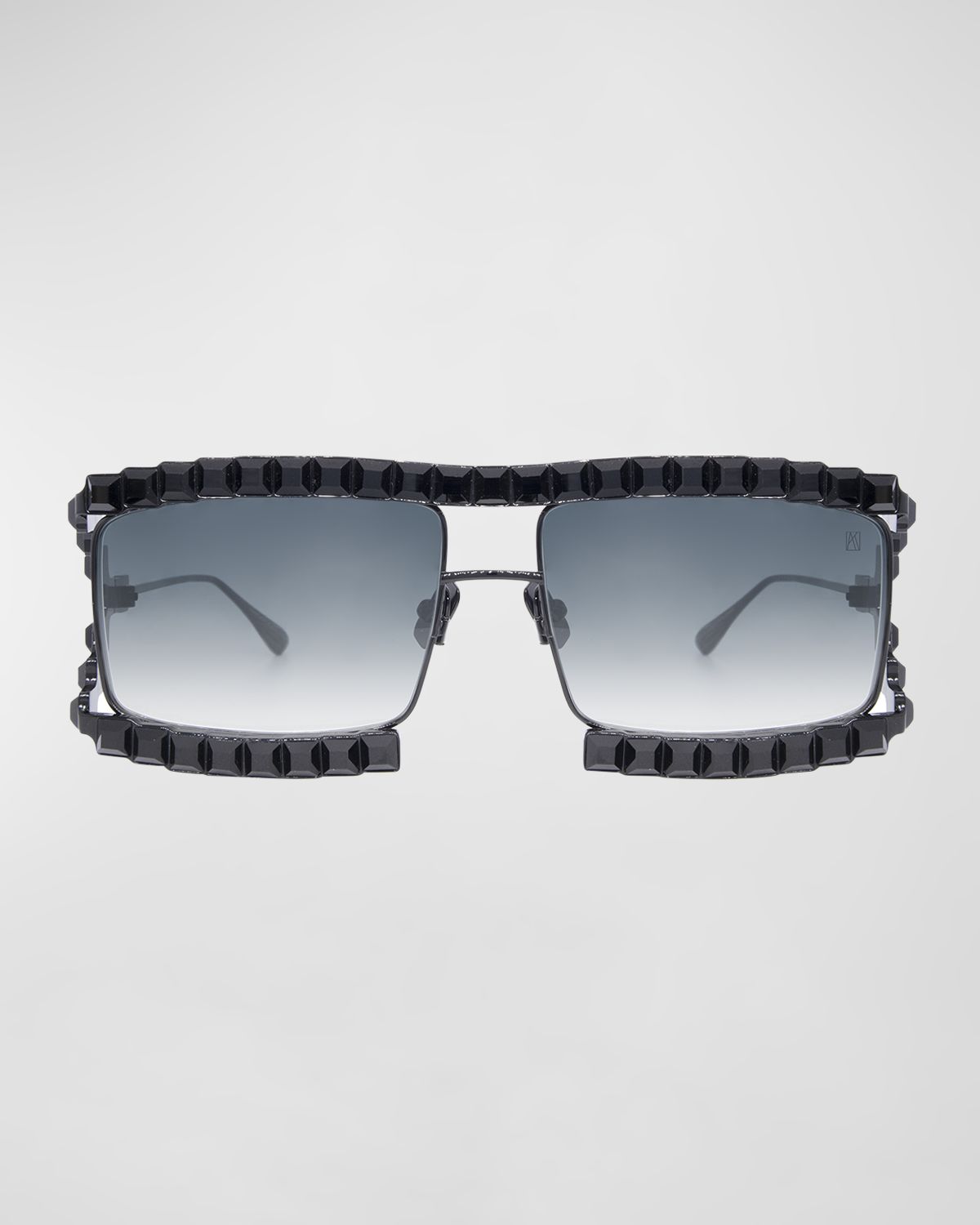 Anna-Karin Karlsson Crystal Boo Black Titanium Aviator Sunglasses