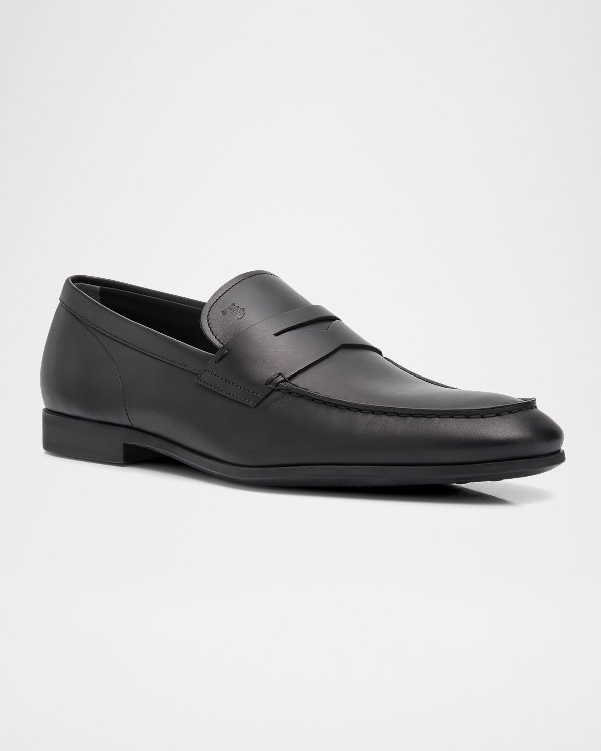 Tod 's Men 's Stamped-Logo Leather Penny Loafers