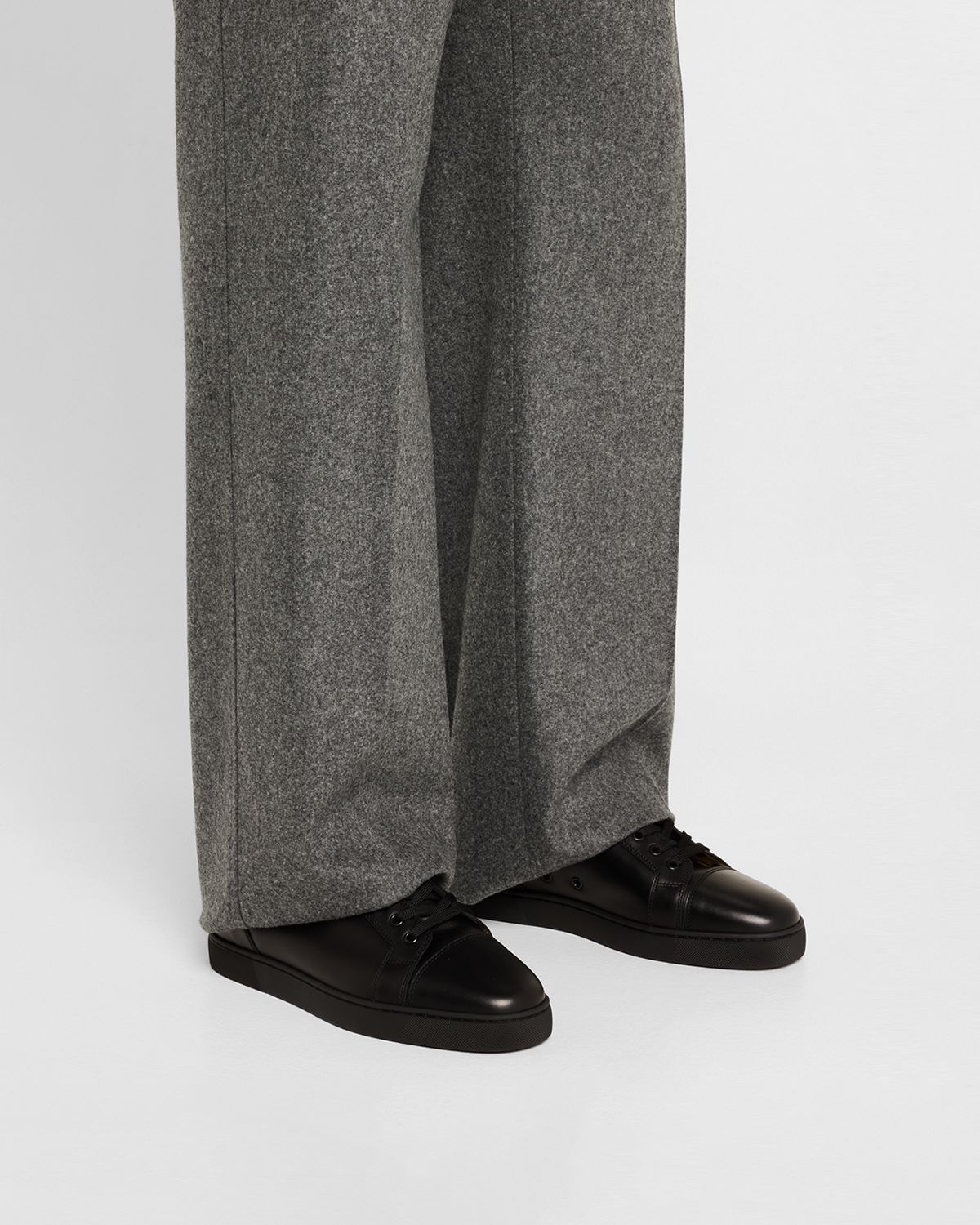 Christian Louboutin Men's Louis Junior Leather Low-Top Sneakers