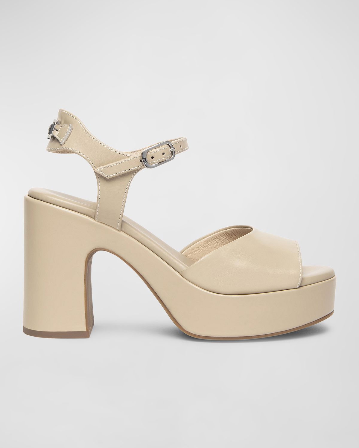 NeroGiardini Leather Chunky Ankle-Strap Platform Sandals