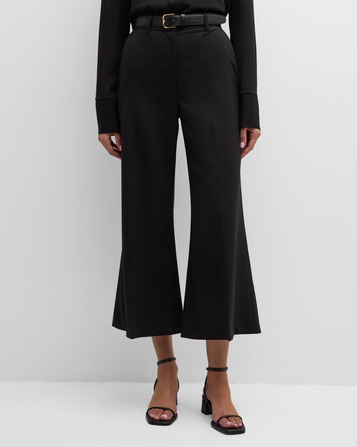 ARGENT Cropped Wide-Leg Seasonless Wool Trousers