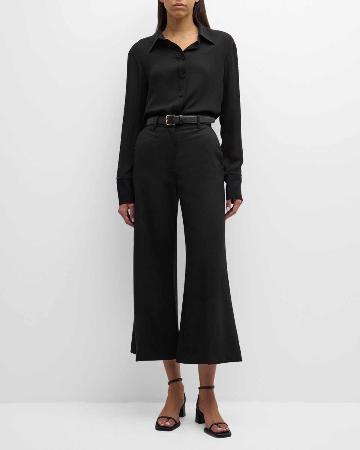 ARGENT Button-Down Double Georgette Blouse