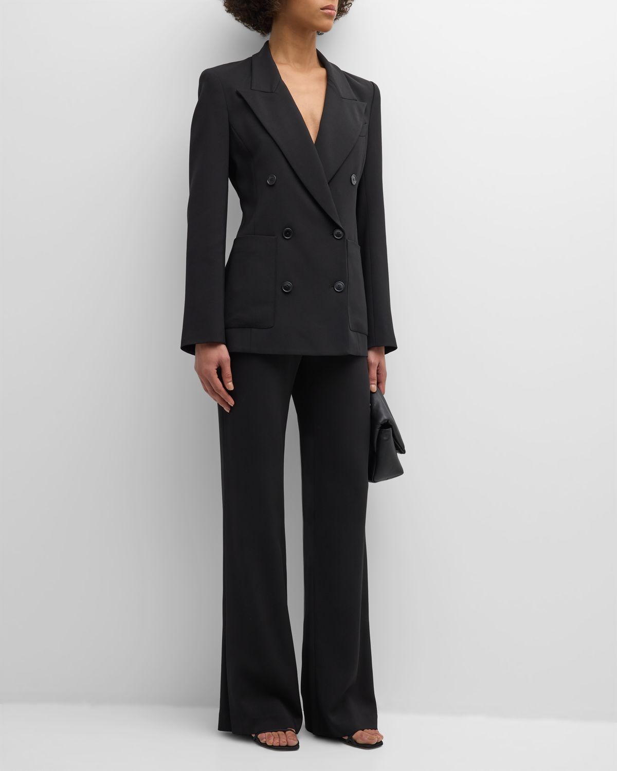 ARGENT Chelsea Double-Breasted Stretch Crepe Blazer