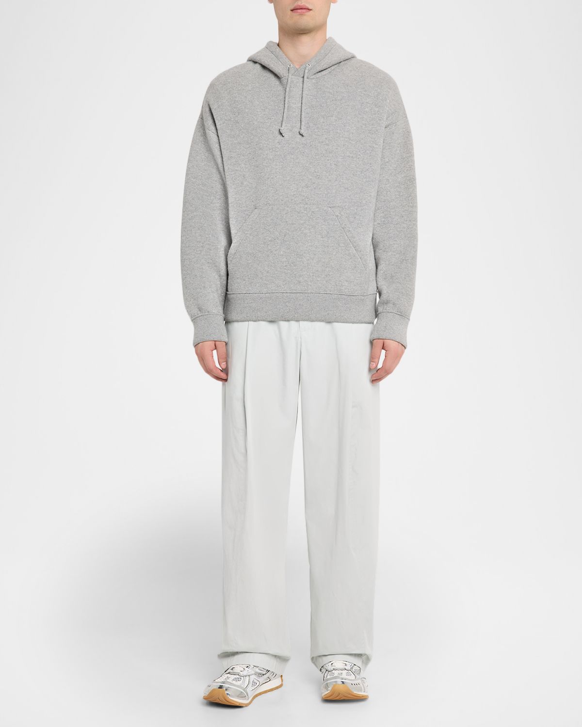 Bottega Veneta Men 's Technical Cotton Silk Wide-Leg Trousers