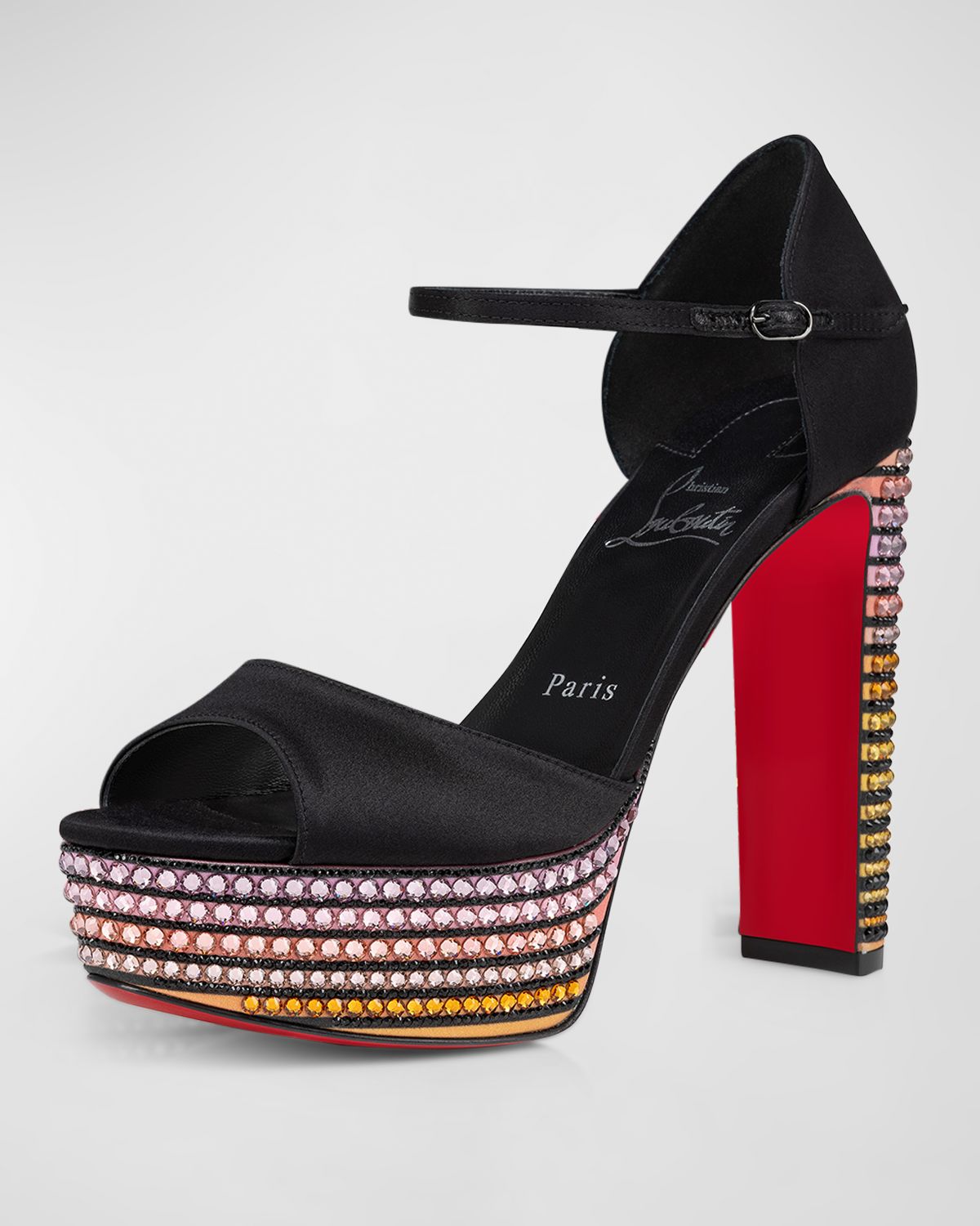 Christian Louboutin Sandaloo Strass Red Sole Platform Sandals