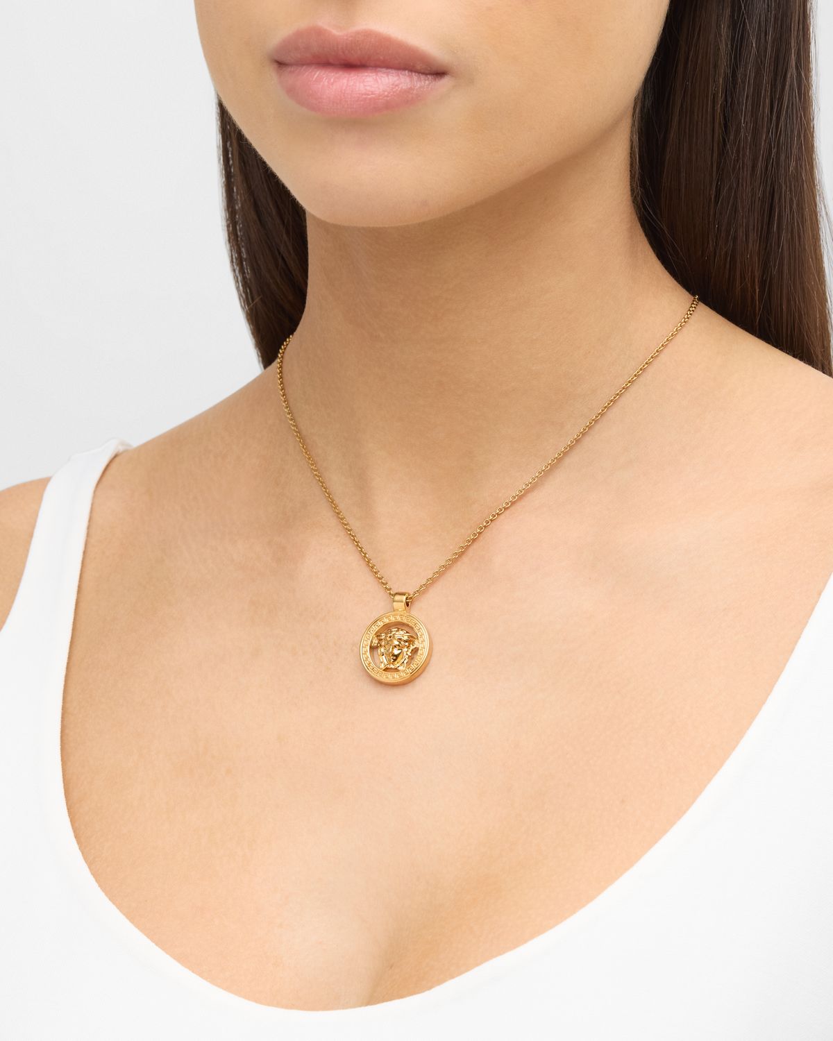 Versace Medusa and Greca Pendant Necklace