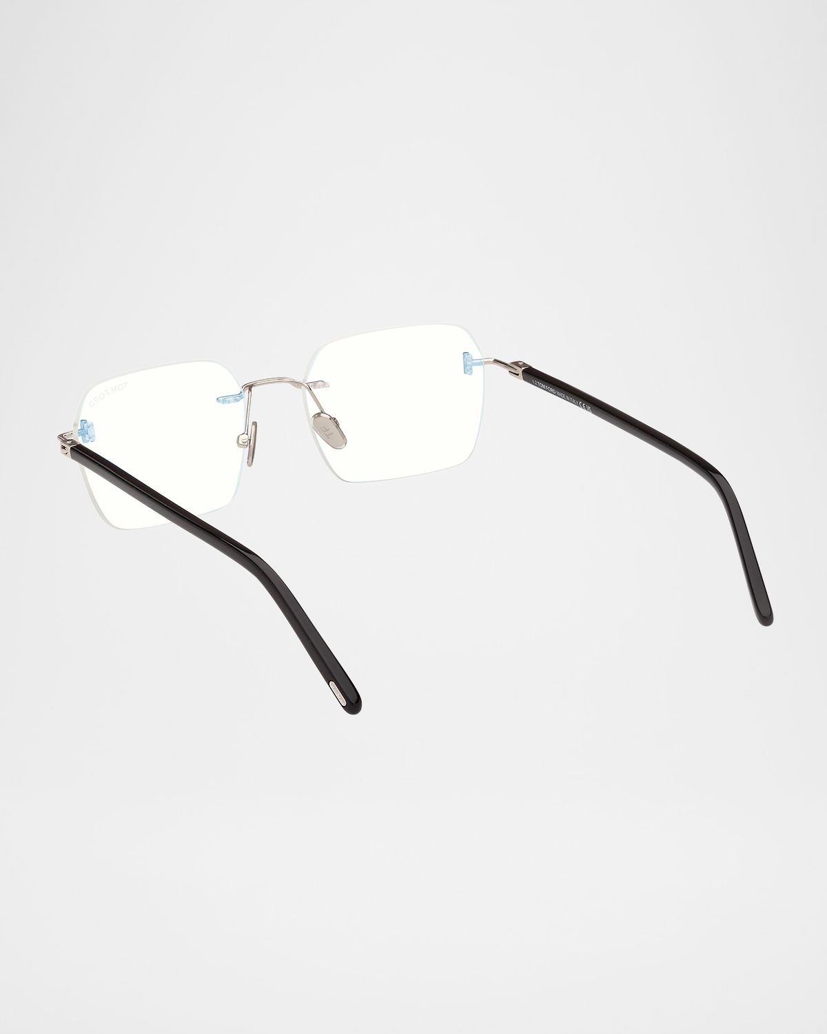 TOM FORD Men 's Rimless Rectangle Blue Light-Blocking Glasses