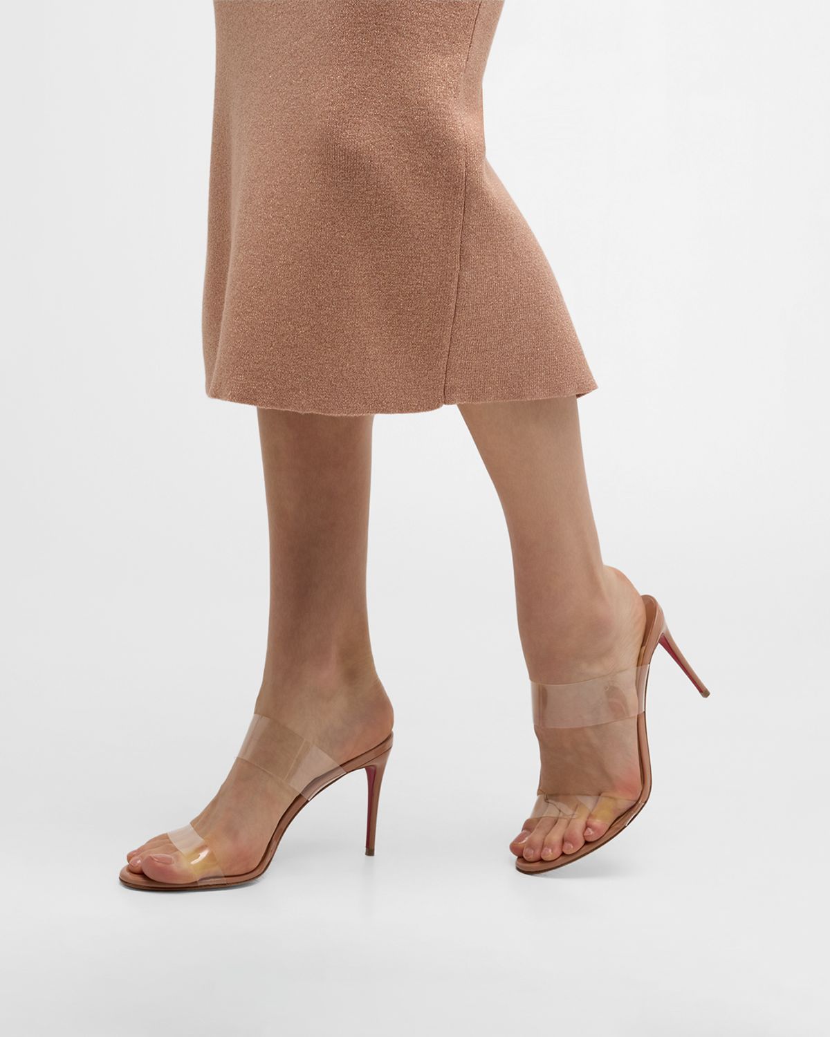 Christian Louboutin 85mm Just Nothing Clear Slide Sandals