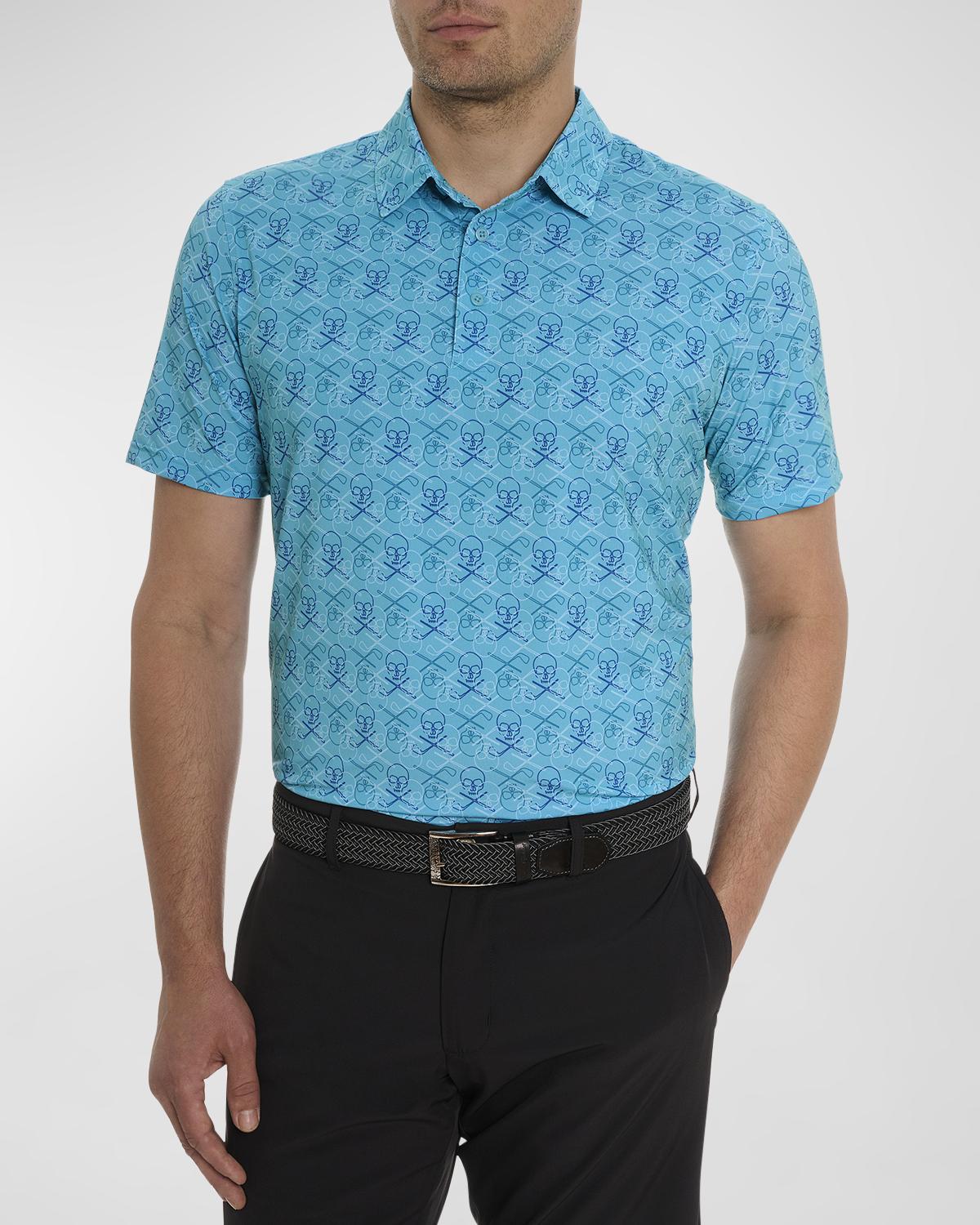 Robert Graham Men 's Iron Skull 2 Stretch Polo Shirt | Image 1 Robert Graham Men 's Iron Skull 2 Stretch Polo Shirt | Image 1