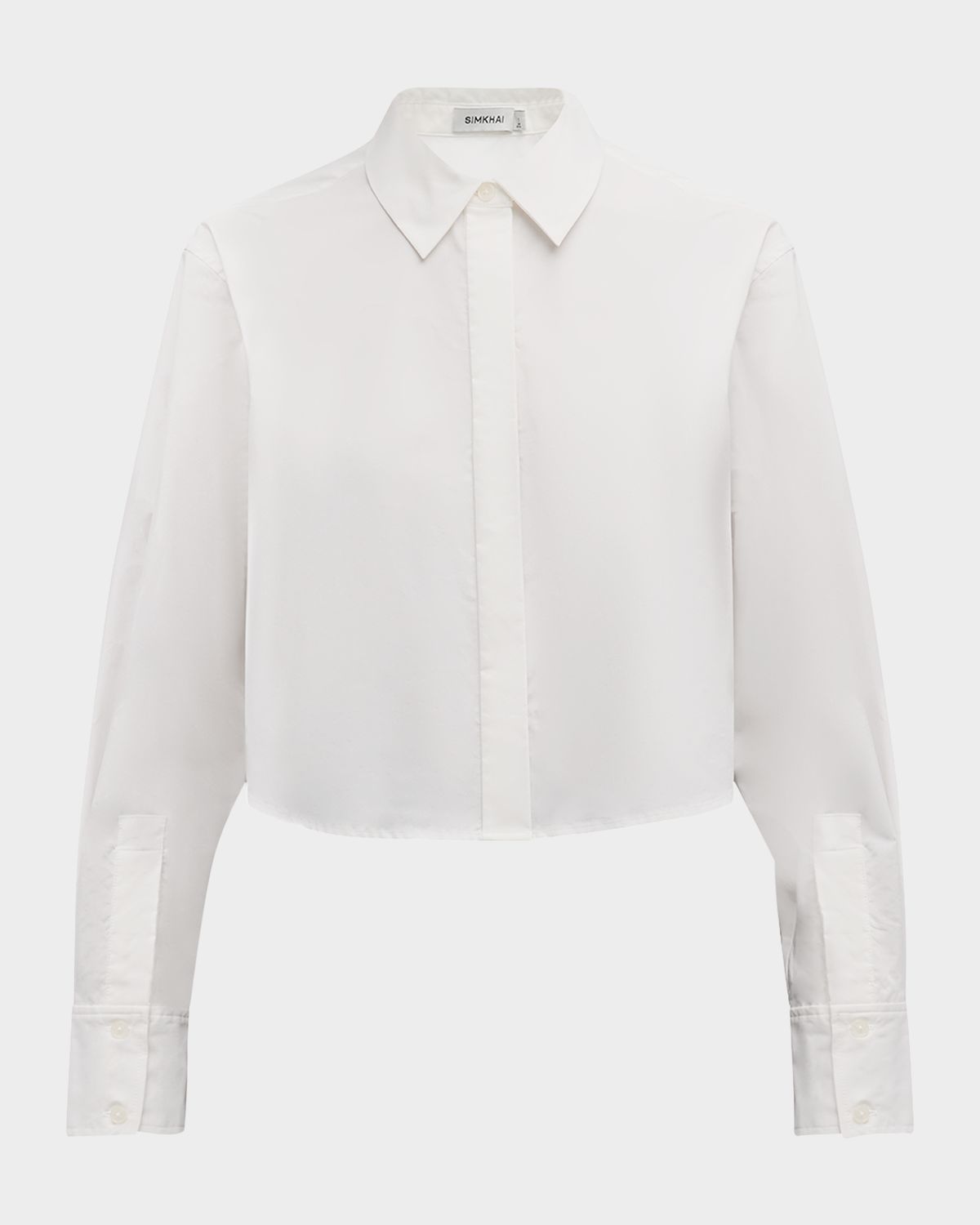 SIMKHAI Renata Cropped Button-Front Shirt